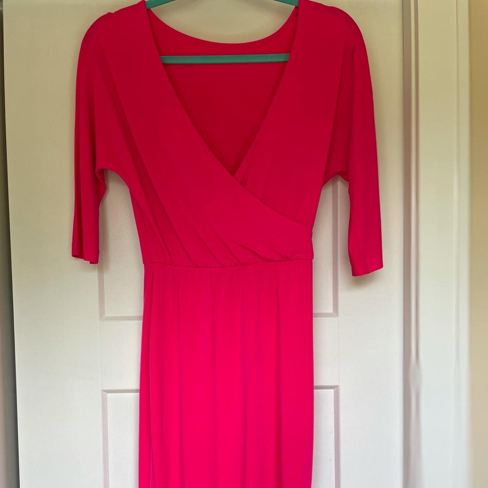 Pink wrap dress